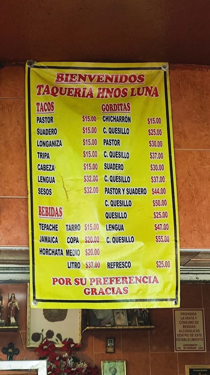 Taquería Hermanos Luna Menu - Image 3